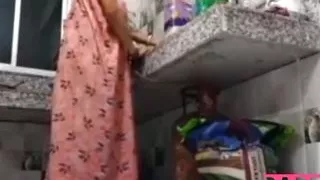 Cute Bhabi fucking by landlord son in kitchen.