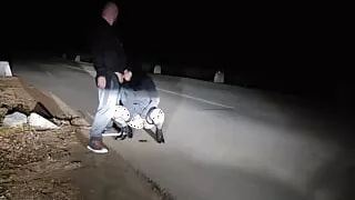 Keep those legs spread fuckmeat  and piss like a whore while taking thick cum in mouth