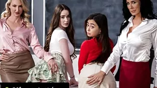 MOMMY'S GIRL - Naughty Hazel Moore & BFF Are Disciplined By MILF Teacher Reagan Foxx & The Principal