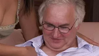 Old husband watching teen wife doggy-fucked