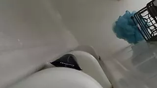 Hairy bear daddy shower solo jerk.