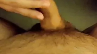 Making him hard with ass teasing and cumshot on tits