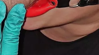 the penis pump pumped up my cock so much that it swelled and she sucked it with her big mouth