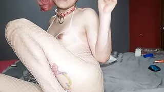 Sissy Hope, the slut being controlled by Master on videocall