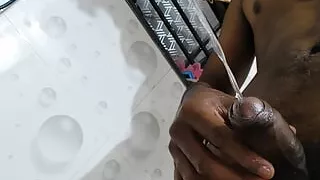 Desi sexy Indian boy doing pee