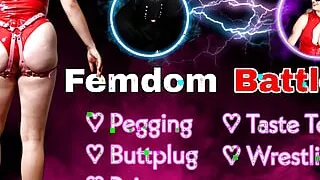 Femdom Battle Arena! Mixed Wrestling Pegging Taste Test BDSM Bondage FLR Real Homemade Milf Stepmom