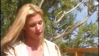 Brunette Takes a Thick Cock up Her Tight Pussy in Front of Blonde