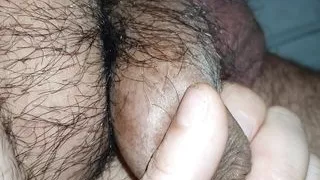 Step mom squeeze step son dick with her hand