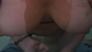 Bit titty mom giving huasband handjob