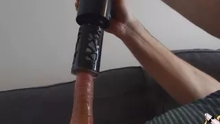 BestVibe STORM CUP 10 Thrusting Spinning Masturbation Cup with Suction Cup. Big cock cumshot