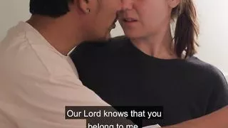 The roommates fool around while rehearsing a script.