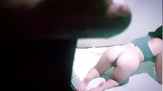 I secretly filmed my hot stepsister making the bed naked!