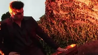 Medieval brunette wench flashes her massive tits and seduces the prince by sucking his cock