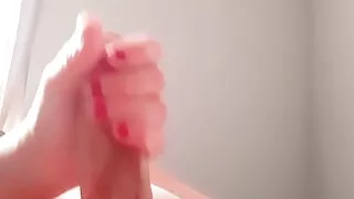 Huge cumshot handjob.