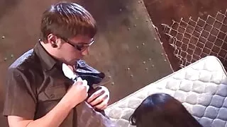 The eagerness to work makes the brunette want to please his white cock with joy