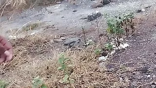 I started having sex. Handjob boy in the forest