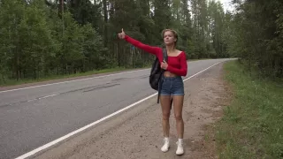 Sexy hitchhiker Eva Lexx got her first anal sex with a stranger who fucked her hard in the ass FLX006 - AnalVids