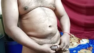 Desi Boy was thinking of his stepsister while he was masturbating in the room