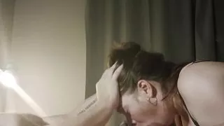 Neighbor shows her blowjob skills