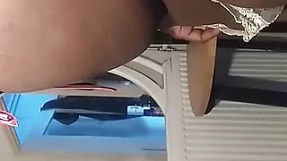 Anoniema Rose - Pink Leather Crossdressing Action