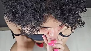 Cute Latina un Red Heels Sucks a Big Cock and Gets Fucked Raw