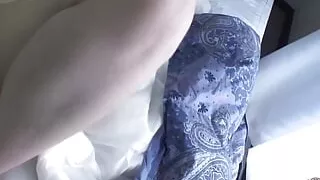 One guy fingers and another fucks this Asian beauty during a porn casting