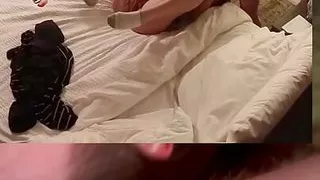 House keeper at hotel sucking daddy off and getting filled with cum