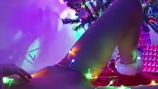 Miss Christmas asks Santa for an orgasm and a hard cock!