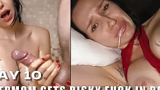 Day 10 - Step Mom Share Bed with Creampie - Step Son Cum on Step Mother's Tits in Sauna - Kisscat