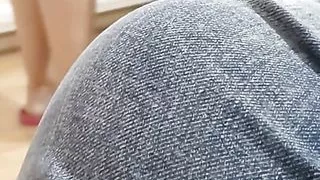 Step son pulled out his dick while step mom paint the room