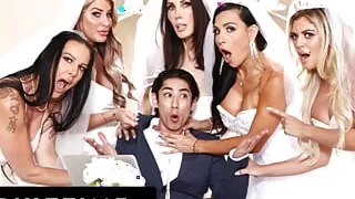 ADULT TIME - Big Titty MILF Brides Discipline Big Dick Wedding Planner With INSANE REVERSE GANGBANG!