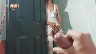 I fuck my stepson's big cock, what a delight it is to watch him masturbate.