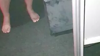 Step son naked goes to step mom bed and ask her for a handjob before school starts