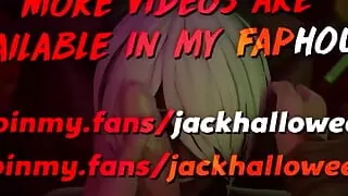 Cute Blonde with Horns Sucks Dick