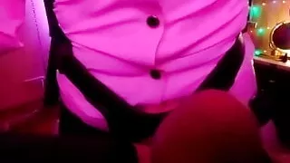 Femdom Mistress Eva Latex Dominatrix Strapon Slave Fingering Anal Fuck White Latex Laggins Mask BDSM Fetish Hardcore