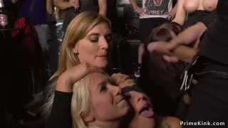 Manu Magnum, Manuel Ferrara And Layla Pryce - Heavy-breasted Blondies Disgraced In Crowded Bar