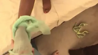 Busty POV ebony teen sucking cock