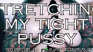ElizabethHunny Fucks tight hairy Pussy with Big Toy