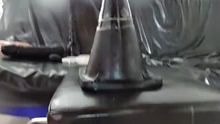 latex bessy 20th style rubberboots big dildo riding