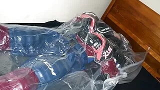 Nov 30 2023 - Invincible One gets VacPacked with me in hockey gear, in his hockey bag and in the double layer sack in his gear