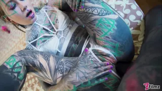 Sexy Tattoo Girl In Lingerie Rough Anal Fuck