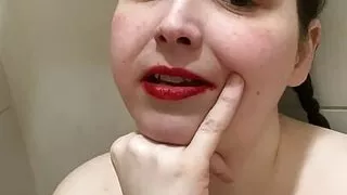 Just another play in the shower stall, Boob and pussy play