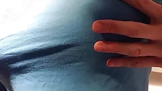 Huge tits hooded and gagged sissy slut dancing in front of her camera