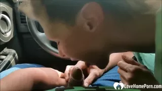Blowing A Cock In The Car Makes Her Happy