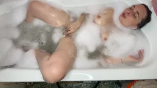 Your Amateur Teen Stepsister Masturbates In A Bath. Such A Hard Orgasm With Naked Small Tits Shaved Pussy And Soapy Body