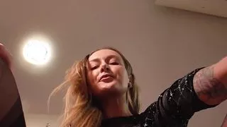 Clarissa - Nylon Legs POV Spitting Verbal Humiliation!