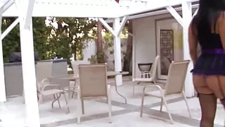 To Excite His BBC the Brunette Wears Spicy Lingerie That Accentuates Her Massive Chocolate Booty