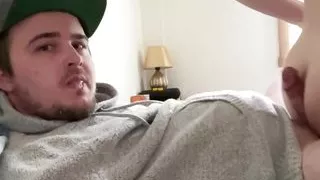 Assjob makes him cum in his own mouth! Premature accident fail lol