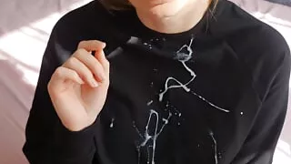 Hot Handjob And Huge Cum On Clothes! POV!