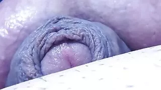 Step son pulls out his dick while sitting on sofa and step mom painting the room